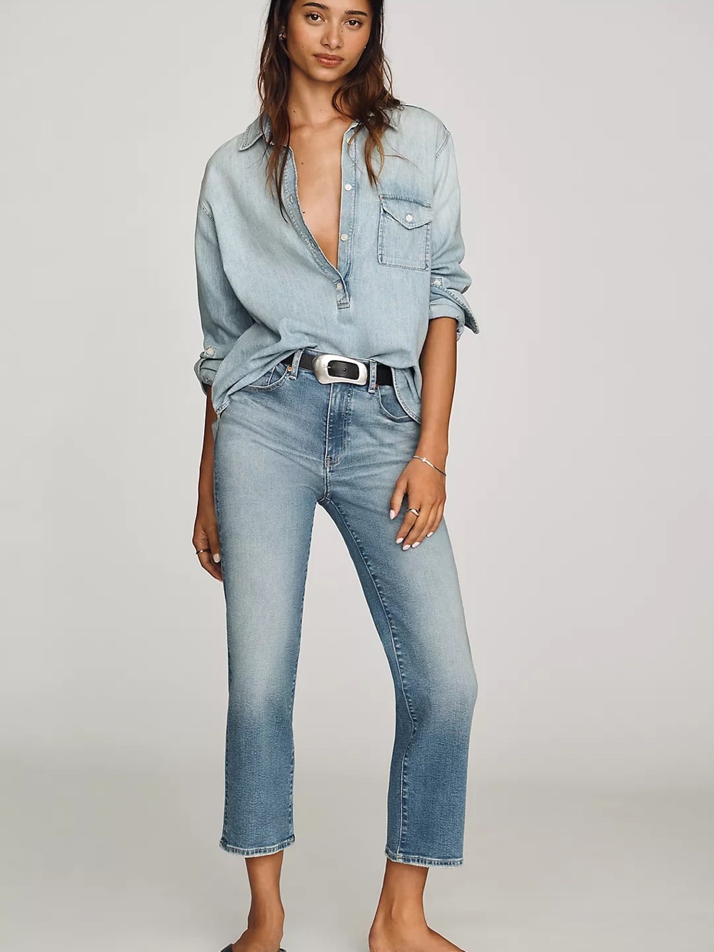 AG Brinley Crop straight high rise jeans, current.